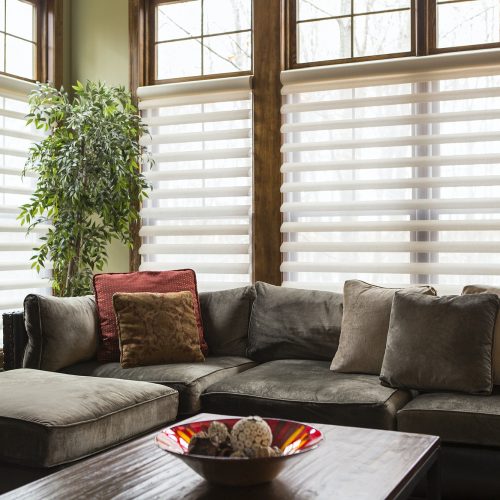 55263,Sofa and blinds in living room